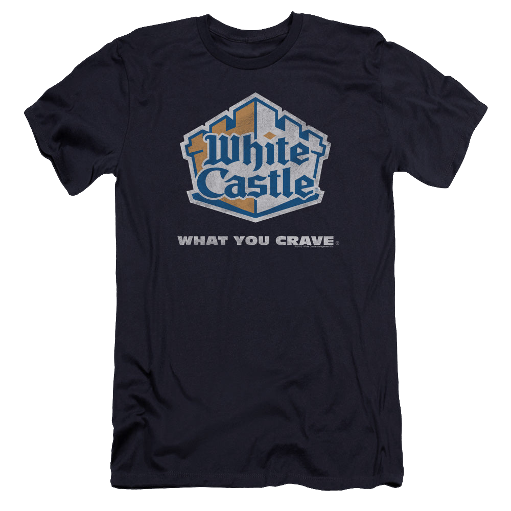 White Castle Distressed Logo - Men's Premium Slim Fit T-Shirt Men's Premium Slim Fit T-Shirt White Castle   