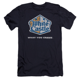 White Castle Distressed Logo - Men's Premium Slim Fit T-Shirt Men's Premium Slim Fit T-Shirt White Castle   