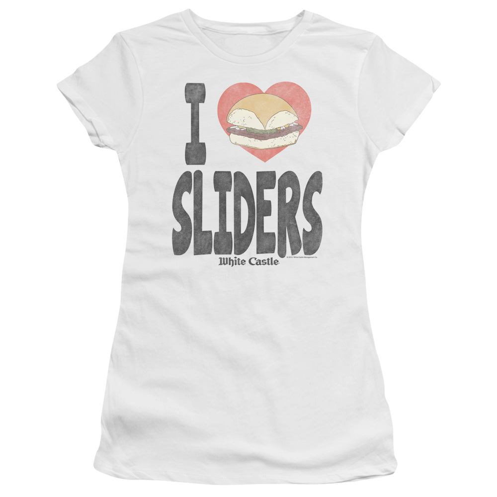 White Castle I Heart Sliders - Juniors T-Shirt Juniors T-Shirt White Castle   