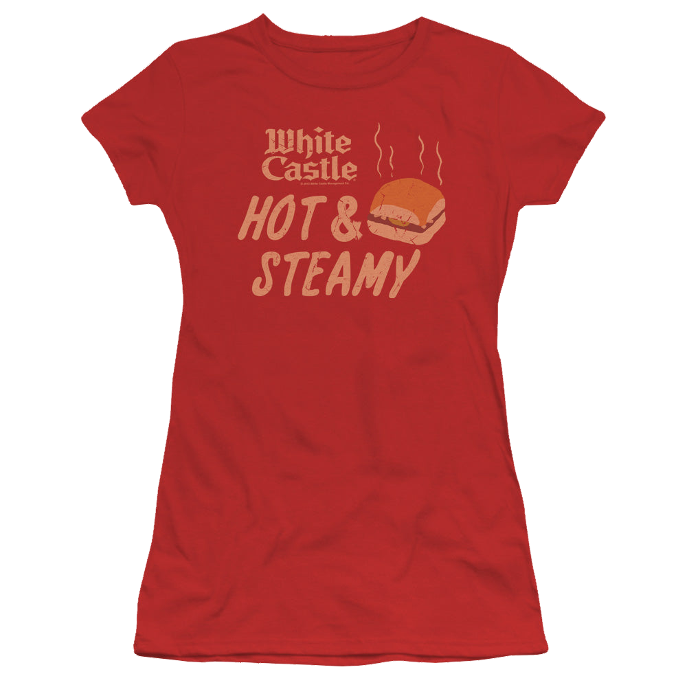 White Castle Hot & Steamy - Juniors T-Shirt Juniors T-Shirt White Castle   