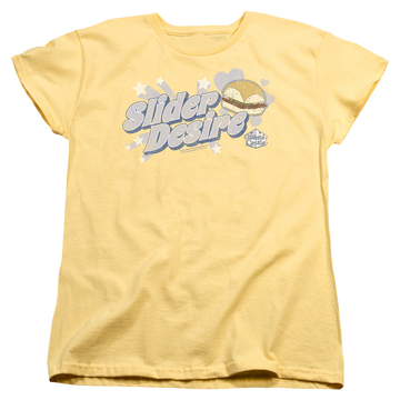 Banana women's t-shirt with White Castle Slider Desire graphic