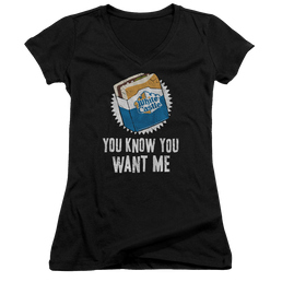 White Castle Want Me - Juniors V-Neck T-Shirt Juniors V-Neck T-Shirt White Castle   