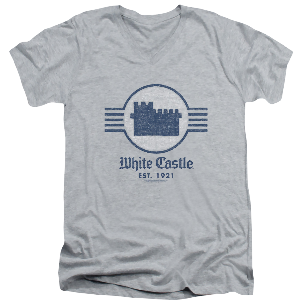 White Castle Emblem - Men's V-Neck T-Shirt Men's V-Neck T-Shirt White Castle   