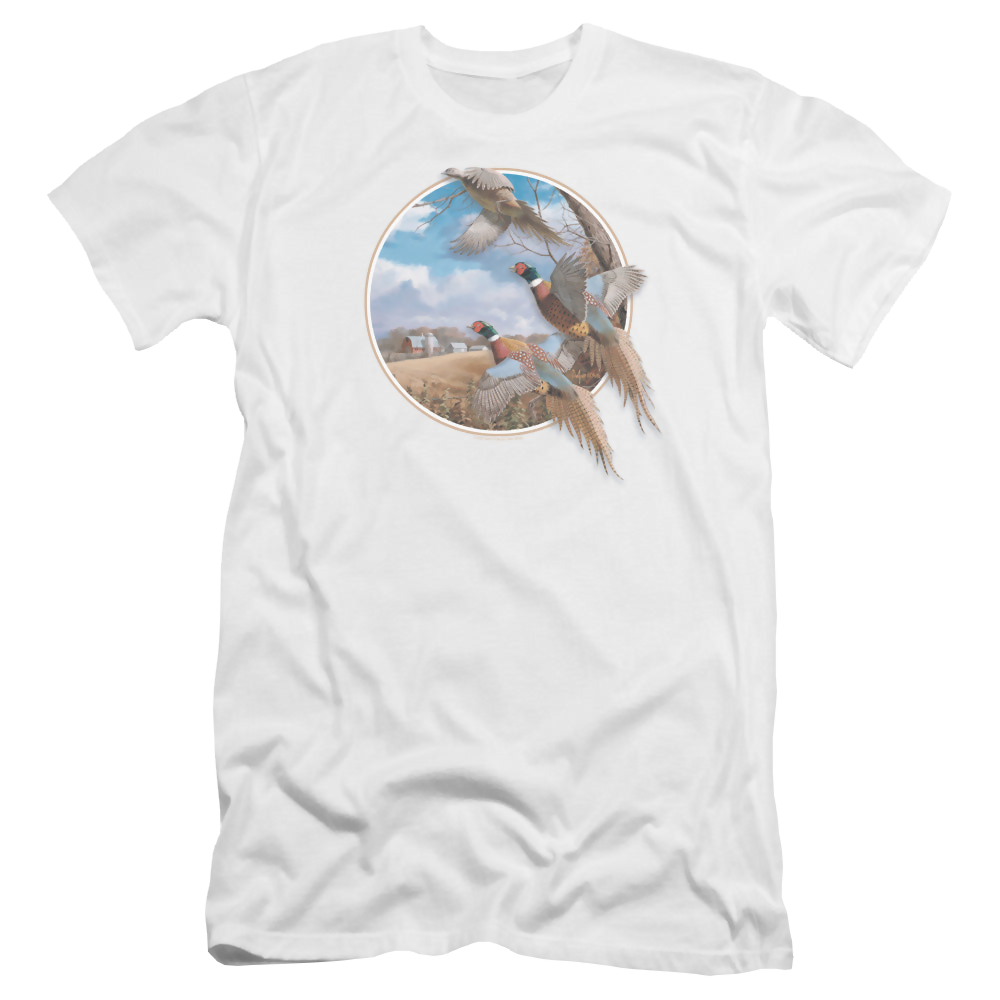 Wild Wings October Memories Pheasants - Men's Premium Slim Fit T-Shirt Men's Premium Slim Fit T-Shirt Wild Wings   