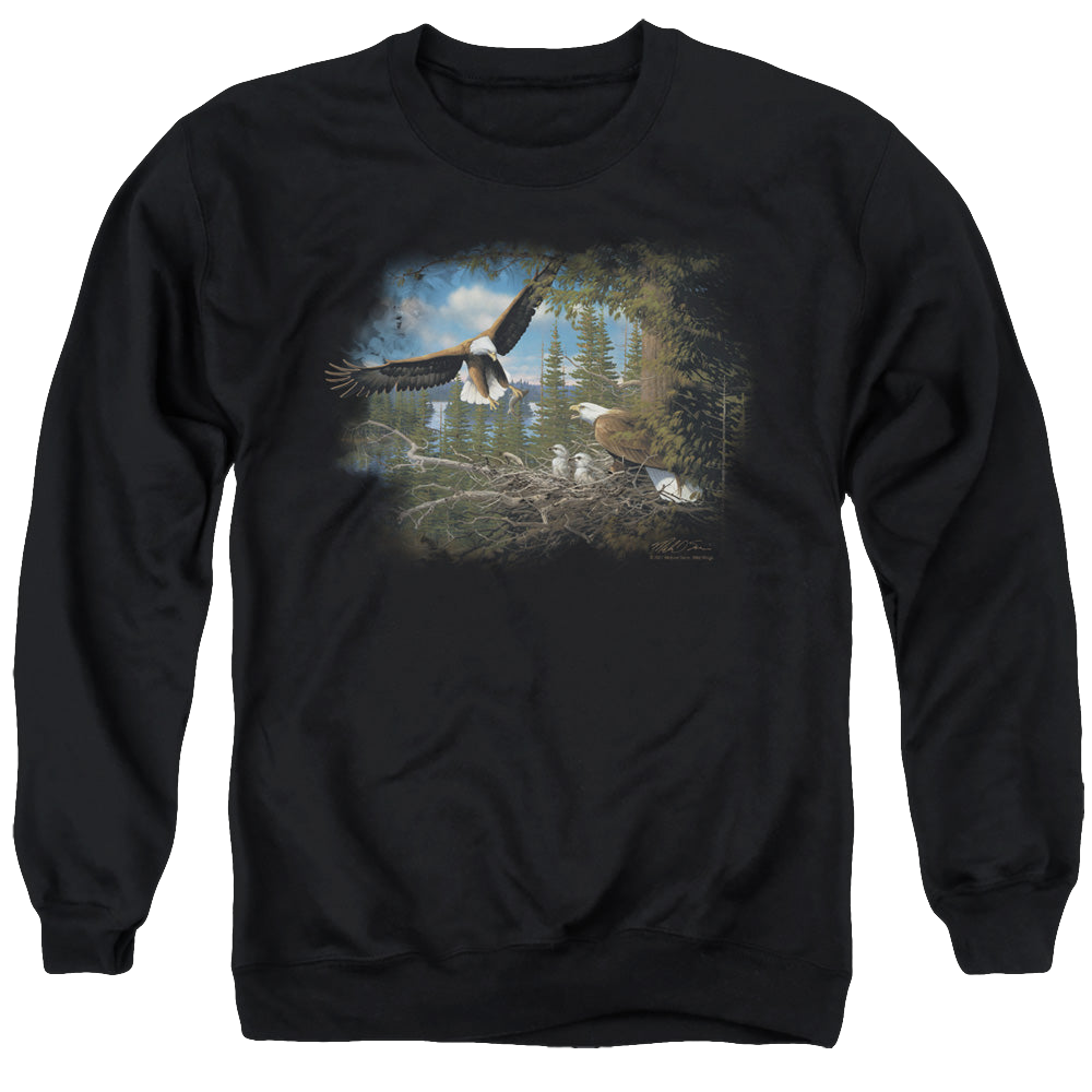 Wild Wings Spring Bald Eagles - Men's Crewneck Sweatshirt Men's Crewneck Sweatshirt Wild Wings   