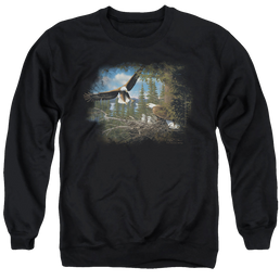 Wild Wings Spring Bald Eagles - Men's Crewneck Sweatshirt Men's Crewneck Sweatshirt Wild Wings   