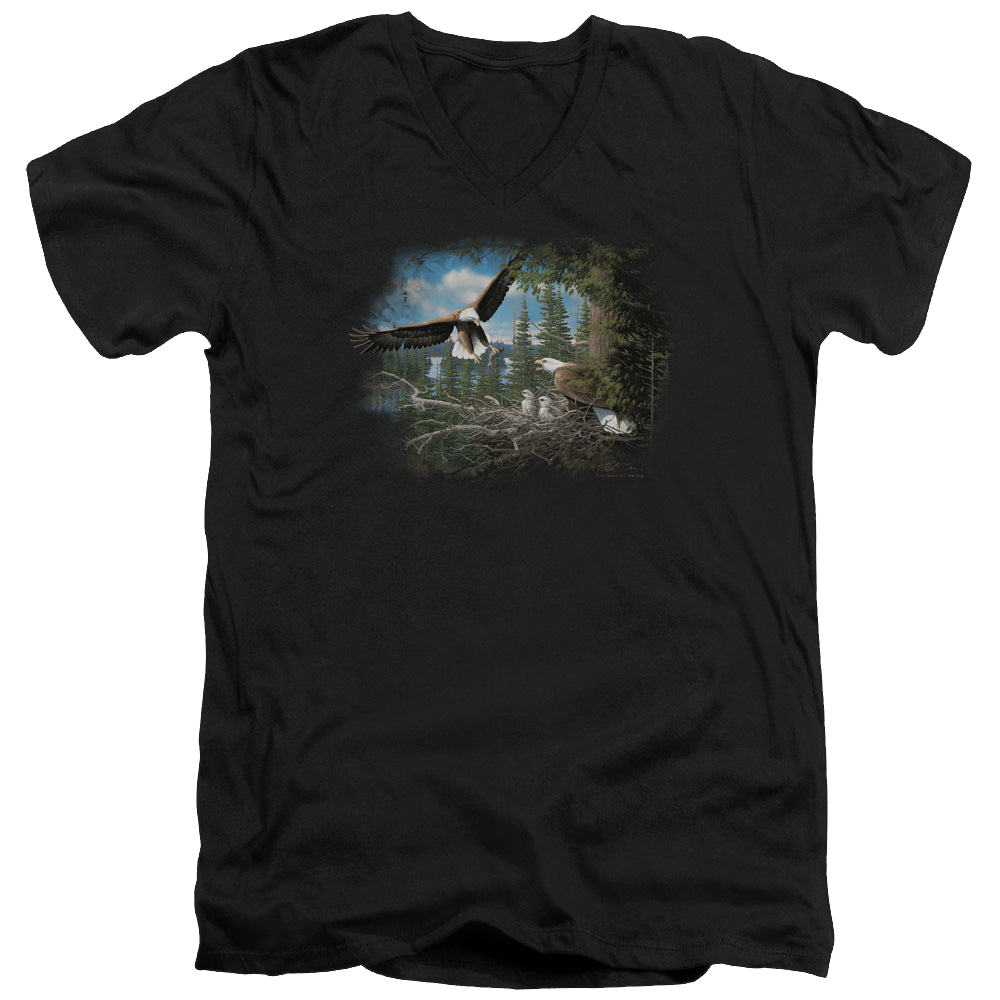 Wild Wings Spring Bald Eagles - Men's V-Neck T-Shirt Men's V-Neck T-Shirt Wild Wings   