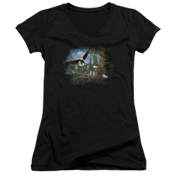 Wild Wings Spring Bald Eagles - Juniors V-Neck T-Shirt Juniors V-Neck T-Shirt Wild Wings   