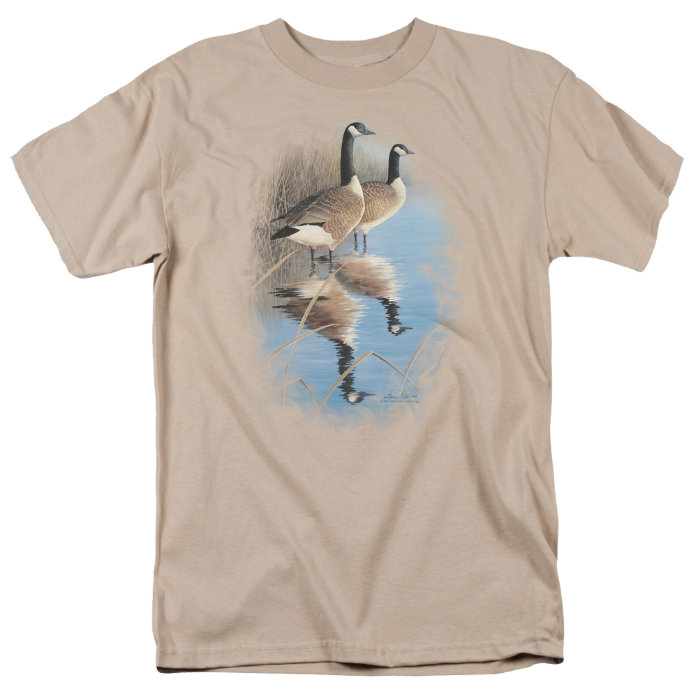 Wild Wings Morning Reflections Canada Geese - Men's Regular Fit T-Shirt Men's Regular Fit T-Shirt Wild Wings   