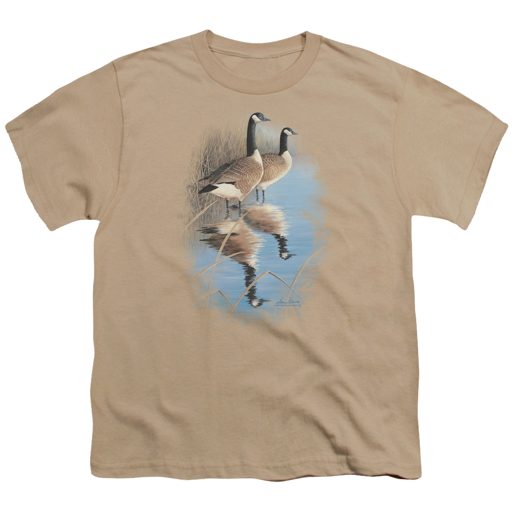 Wild Wings Morning Reflections Canada Geese - Youth T-Shirt Youth T-Shirt (Ages 8-12) Wild Wings   