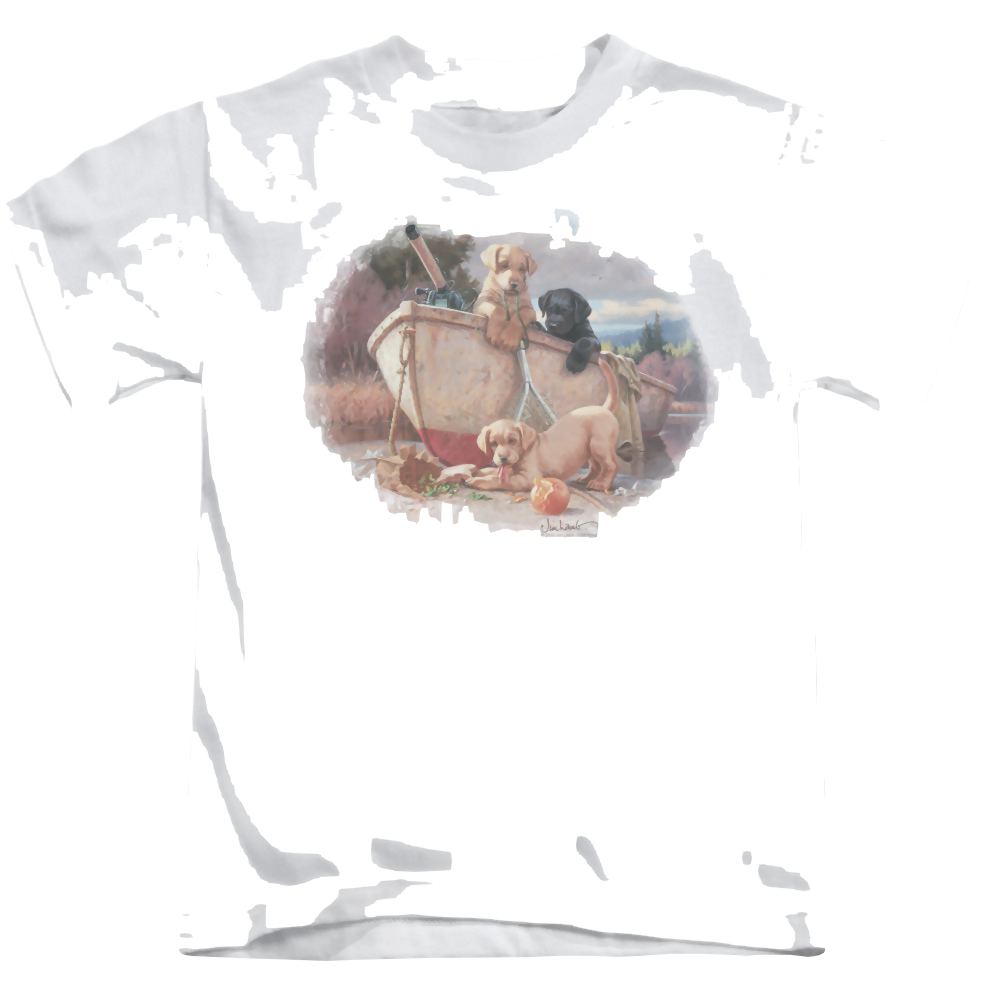 Wild Wings Lunch Break Lab Pups - Kid's T-Shirt Kid's T-Shirt (Ages 4-7) Wild Wings   