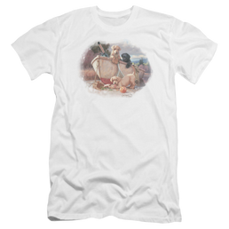 Wild Wings Lunch Break Lab Pups - Men's Premium Slim Fit T-Shirt Men's Premium Slim Fit T-Shirt Wild Wings   