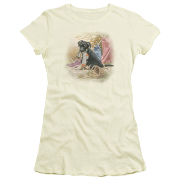 Cream juniors t-shirt with Wild Wings Hanging Out graphic