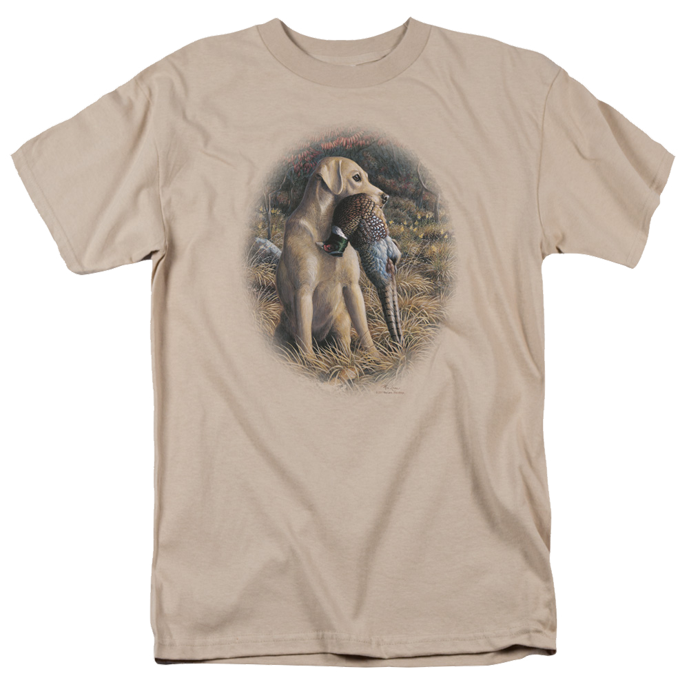 Wild Wings Yellow Lab With Pheasant - Men's Regular Fit T-Shirt Men's Regular Fit T-Shirt Wild Wings   