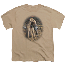 Wild Wings Yellow Lab With Pheasant - Youth T-Shirt Youth T-Shirt (Ages 8-12) Wild Wings   
