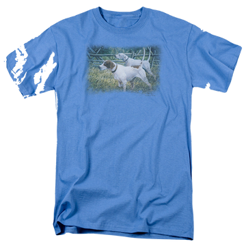 Slate men's regular fit t-shirt with Wild Wings English Pointer Pair graphic