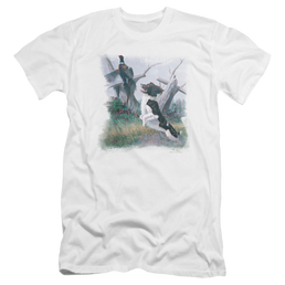 Wild Wings Springer With Pheasant - Men's Premium Slim Fit T-Shirt Men's Premium Slim Fit T-Shirt Wild Wings   