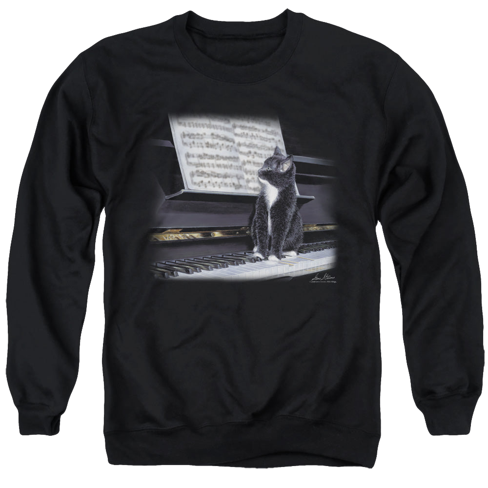 Wild Wings Kitten On The Keys - Men's Crewneck Sweatshirt Men's Crewneck Sweatshirt Wild Wings   