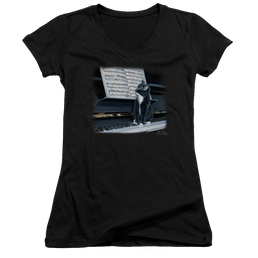 Wild Wings Kitten On The Keys - Juniors V-Neck T-Shirt Juniors V-Neck T-Shirt Wild Wings   