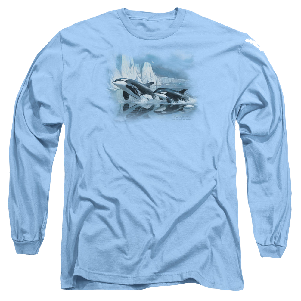 Wild Wings Glaciers Edge Orcas - Men's Long Sleeve T-Shirt Men's Long Sleeve T-Shirt Wild Wings   