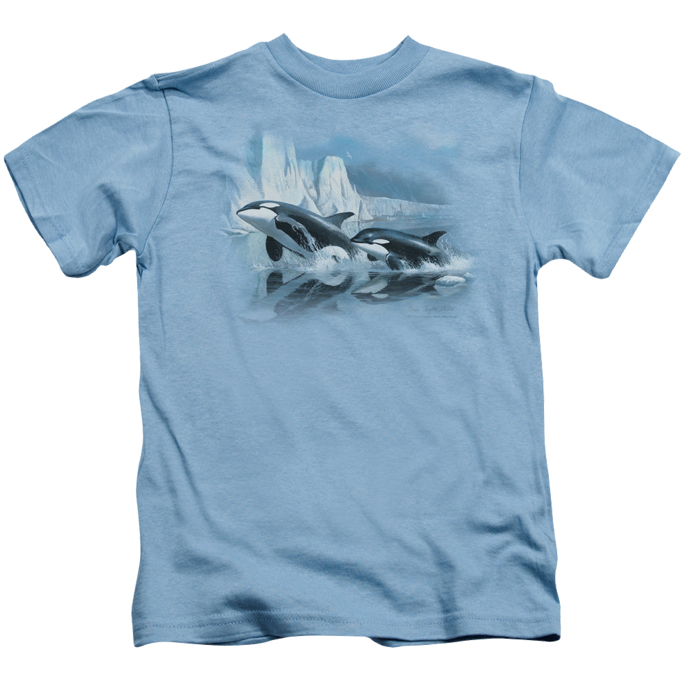 Wild Wings Glaciers Edge Orcas - Kid's T-Shirt Kid's T-Shirt (Ages 4-7) Wild Wings   