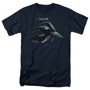 Navy men's regular fit t-shirt with Wild Wings Power&Grace graphic