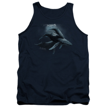 Navy men's tank with Wild Wings Power&Grace graphic