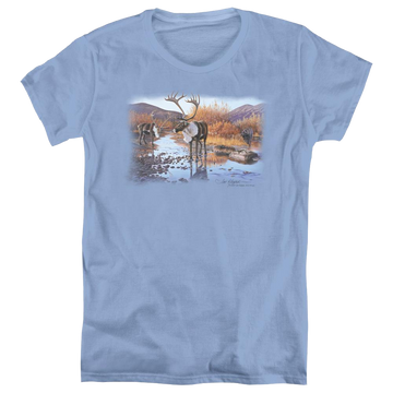 Carolina blue women's t-shirt with Wild Wings Accidental Ambush graphic