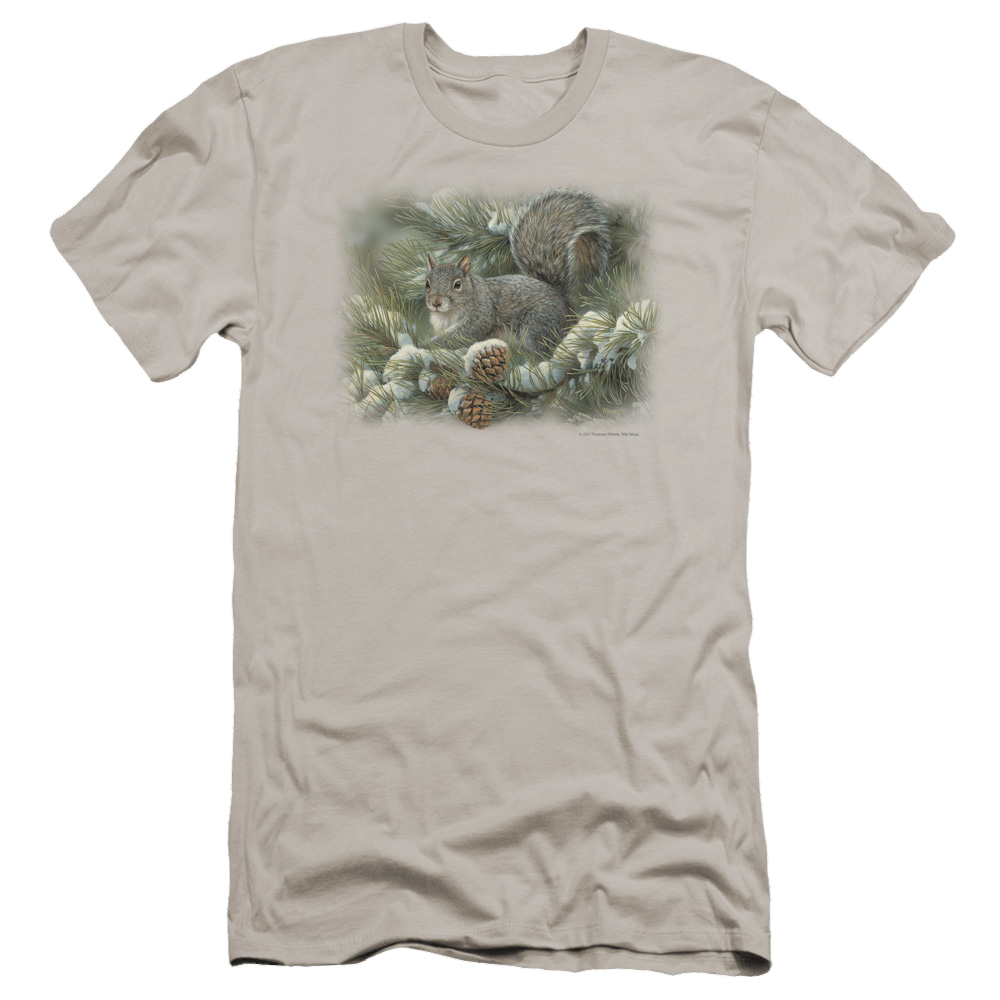 Wild Wings Gray Squirrel - Men's Premium Slim Fit T-Shirt Men's Premium Slim Fit T-Shirt Wild Wings   