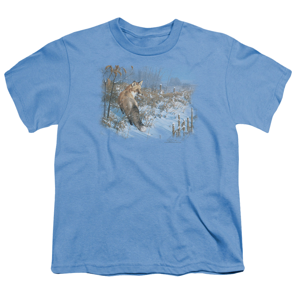 Wild Wings Winter Red Fox - Youth T-Shirt Youth T-Shirt (Ages 8-12) Wild Wings   