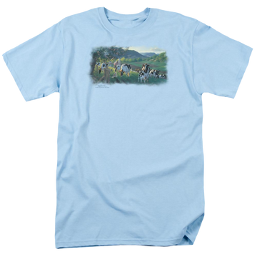 Light blue men's regular fit t-shirt with Wild Wings Gods Country graphic