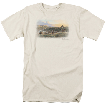 Cream men's regular fit t-shirt with Wild Wings The Last Crossing graphic
