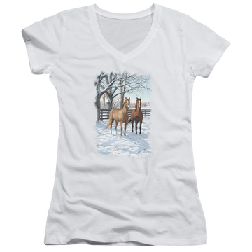 Wild Wings Coffee And Chocolate - Juniors V-Neck T-Shirt Juniors V-Neck T-Shirt Wild Wings   