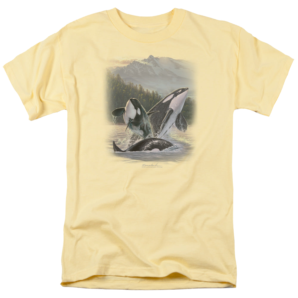Wild Wings Breaching Orcas - Men's Regular Fit T-Shirt Men's Regular Fit T-Shirt Wild Wings   