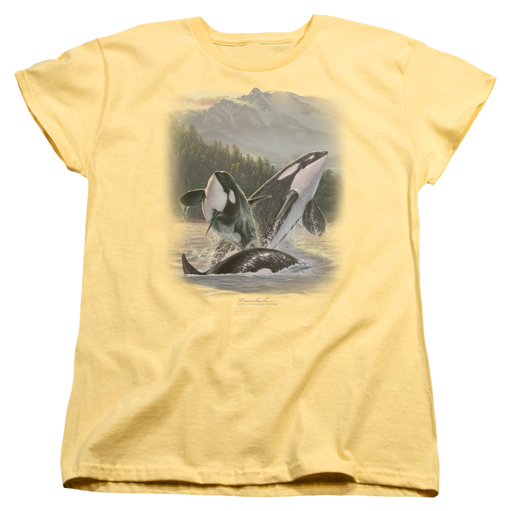 Wild Wings Breaching Orcas - Women's T-Shirt Women's T-Shirt Wild Wings   