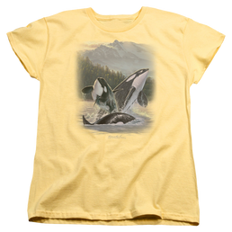 Wild Wings Breaching Orcas - Women's T-Shirt Women's T-Shirt Wild Wings   
