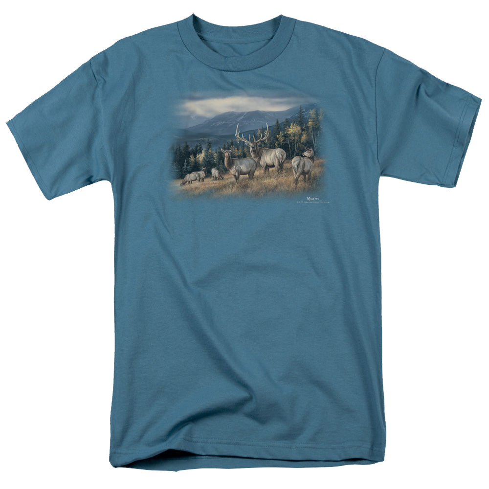 Wild Wings Autumn Gold Elk - Men's Regular Fit T-Shirt Men's Regular Fit T-Shirt Wild Wings   