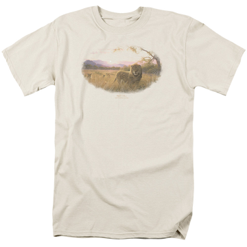 Cream men's regular fit t-shirt with Wild Wings Rising Son graphic