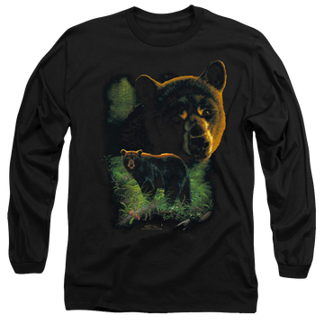 Black men's long sleeve t-shirt with Wild Wings Black Bears graphic