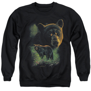 Black men's crewneck sweatshirt with Wild Wings Black Bears graphic