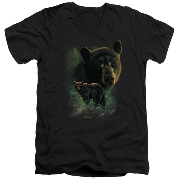 Black men's v-neck t-shirt with Wild Wings Black Bears graphic