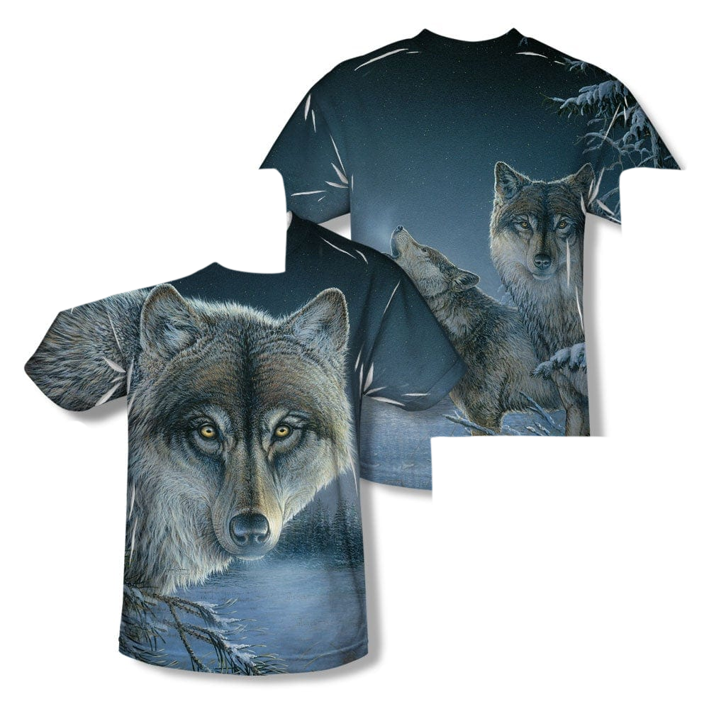 Wild Wings Midnight Wolves (Front/Back Print) - Youth All-Over Print T-Shirt Youth All-Over Print T-Shirt (Ages 8-12) Wild Wings   