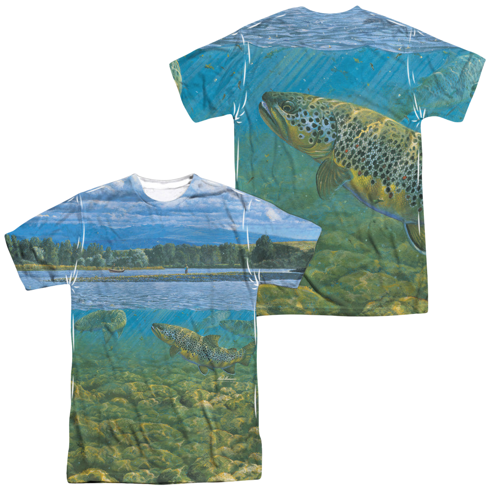 Wild Wings Bighorn River (Front/Back Print) - Men's All-Over Print T-Shirt Men's All-Over Print T-Shirt Wild Wings   