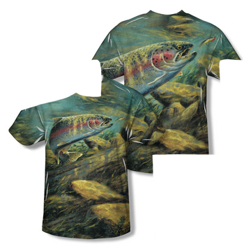 Wild Wings Rainbow Trout youth all-over print t-shirt for ages 8 to 12