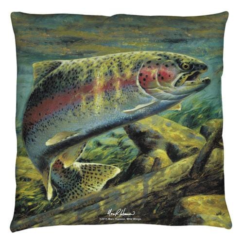 Wild Wings - Rainbow Trout 2 Throw Pillow Throw Pillows Wild Wings   