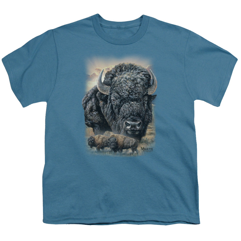 Wild Wings Sunset Buffalo - Youth T-Shirt Youth T-Shirt (Ages 8-12) Wild Wings   