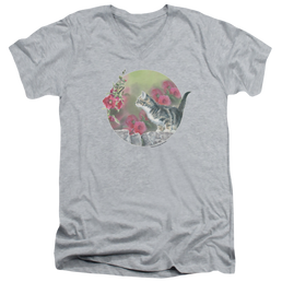 Wild Wings Kitten Flowers - Men's V-Neck T-Shirt Men's V-Neck T-Shirt Wild Wings   