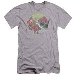 Wild Wings Kitten Flowers - Men's Premium Slim Fit T-Shirt Men's Premium Slim Fit T-Shirt Wild Wings   