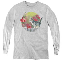 Wild Wings Kitten Flowers - Youth Long Sleeve T-Shirt Youth Long Sleeve T-Shirt Wild Wings   