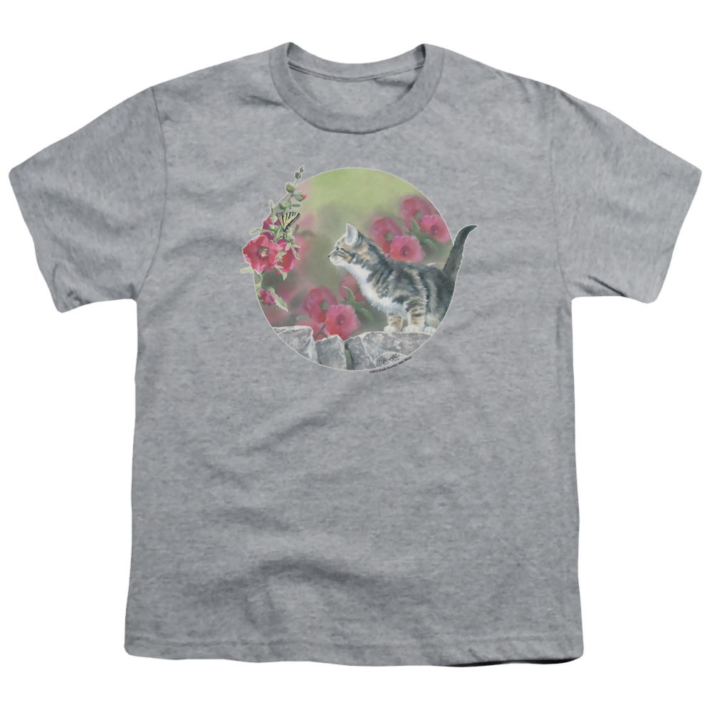 Wild Wings Kitten Flowers - Youth T-Shirt Youth T-Shirt (Ages 8-12) Wild Wings   